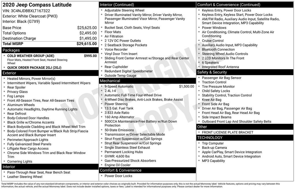 Used 2020 Jeep Compass Latitude w/ Cold Weather Group image 36