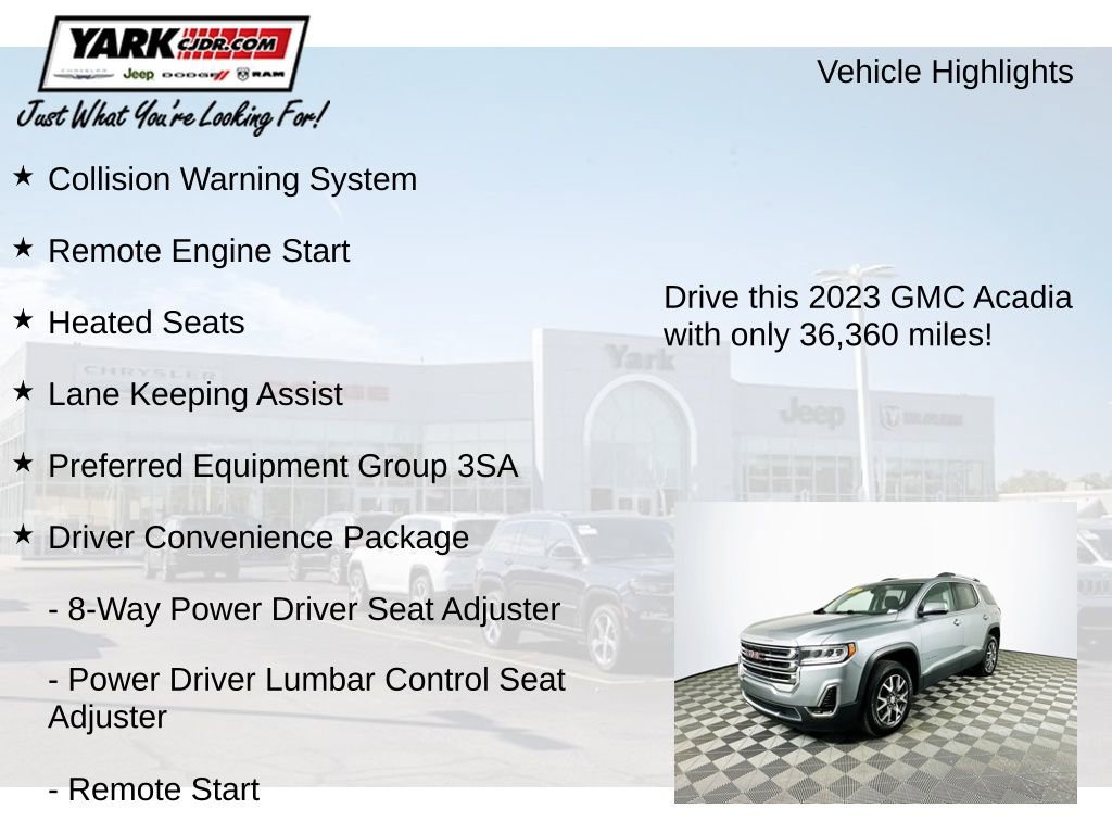 Used 2023 GMC Acadia SLE w/ Driver Convenience Package image 7