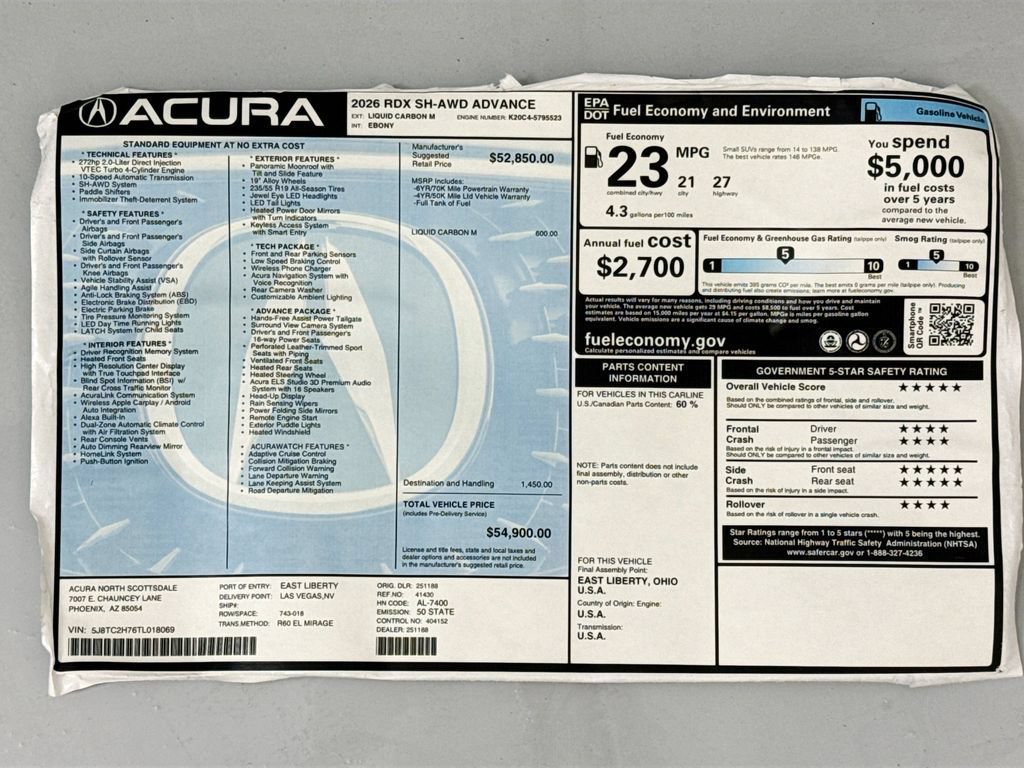 Used 2026 Acura RDX w/ Advance Package AWD/4WD image 10