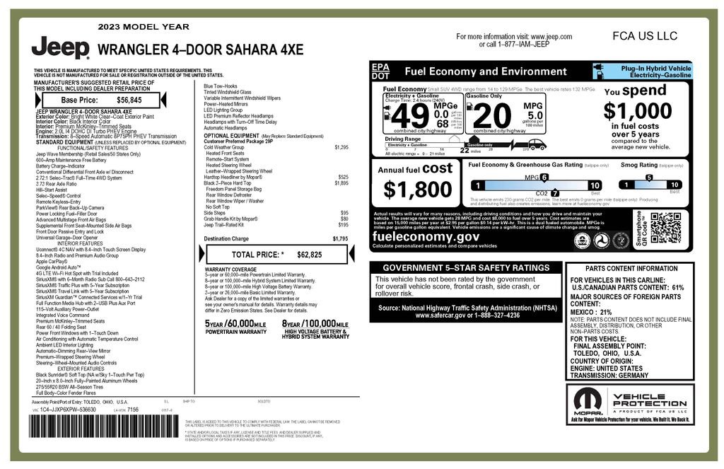 Used 2023 Jeep Wrangler Unlimited Sahara w/ Cold Weather Group image 3