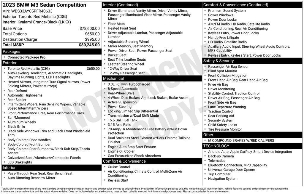 Used 2023 BMW M3 Competition image 37