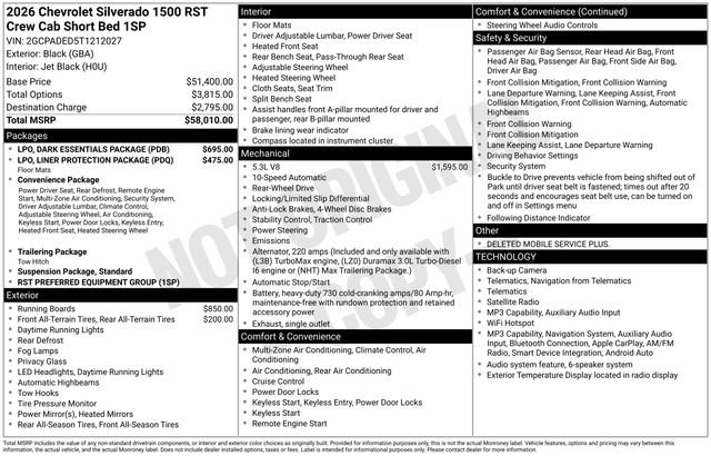 New 2026 Chevrolet Silverado 1500 RST w/ LPO, Dark Essentials Package RWD image 4
