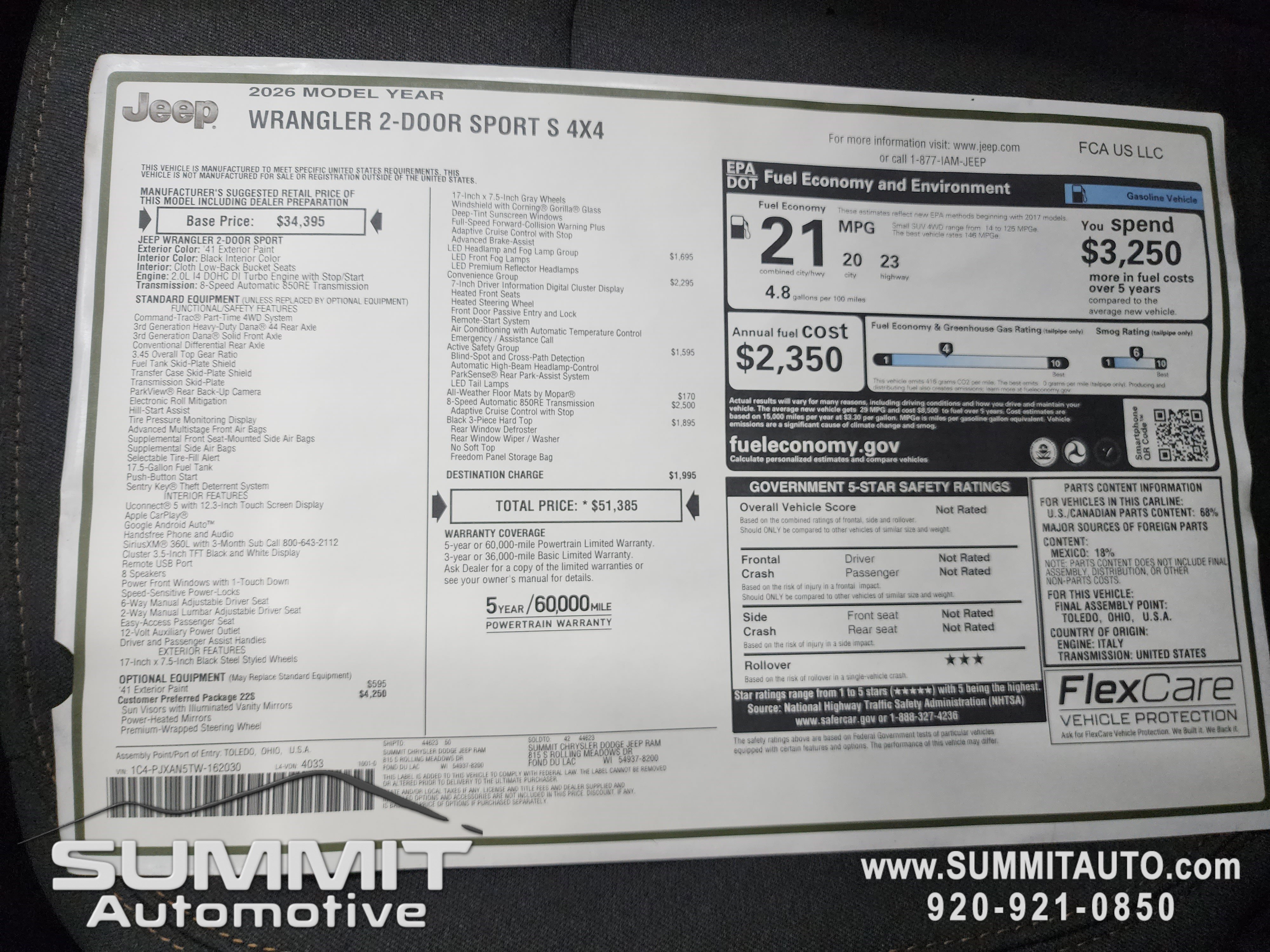 New 2026 Jeep Wrangler Sport S image 56