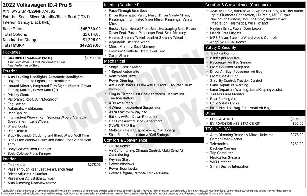 Used 2022 Volkswagen ID.4 Pro S w/ Gradient Package image 17