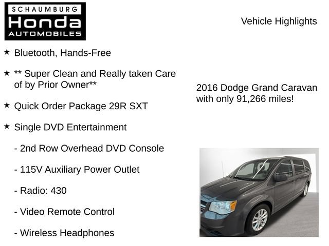 Used 2016 Dodge Grand Caravan SXT w/ Rear Park Assist Package FWD image 8