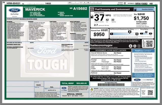 Used 2022 Ford Maverick Lariat FWD image 30