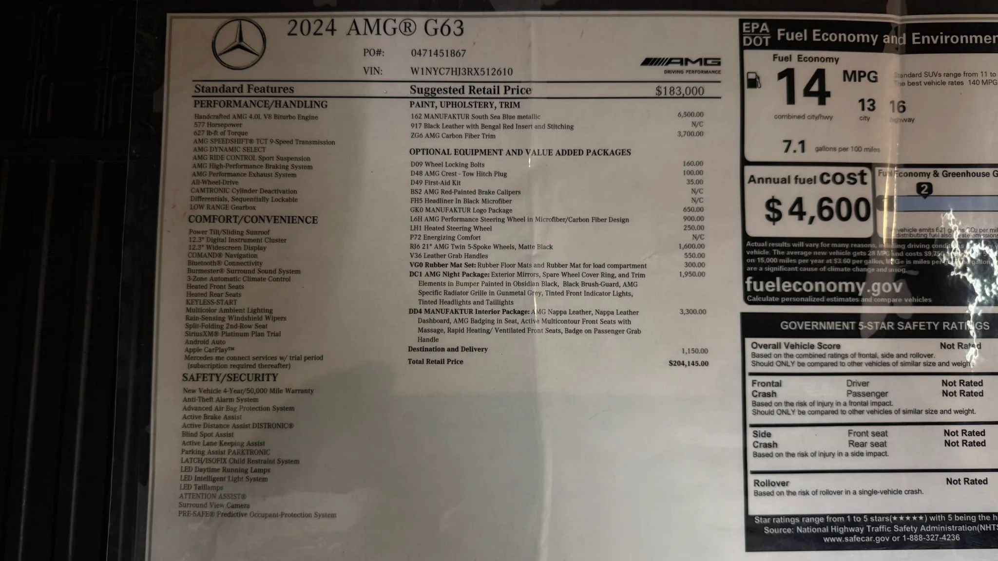 Used 2024 Mercedes-Benz G 63 AMG 4MATIC w/ Manufactur Interior Package image 29