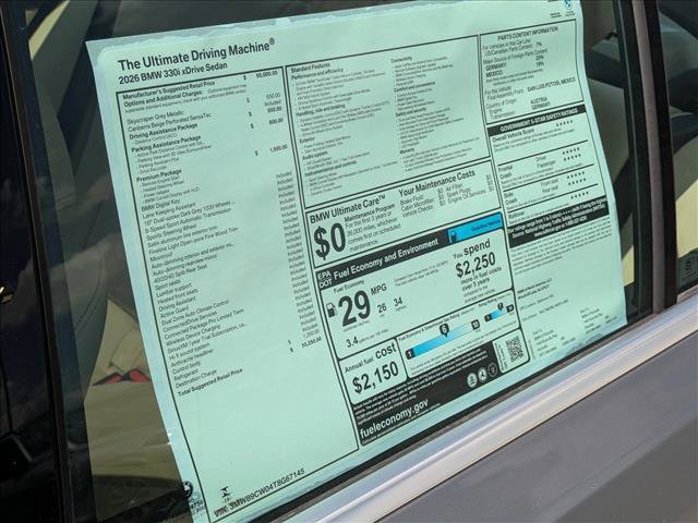 New 2026 BMW 330i xDrive Sedan w/ Premium Package AWD/4WD image 19
