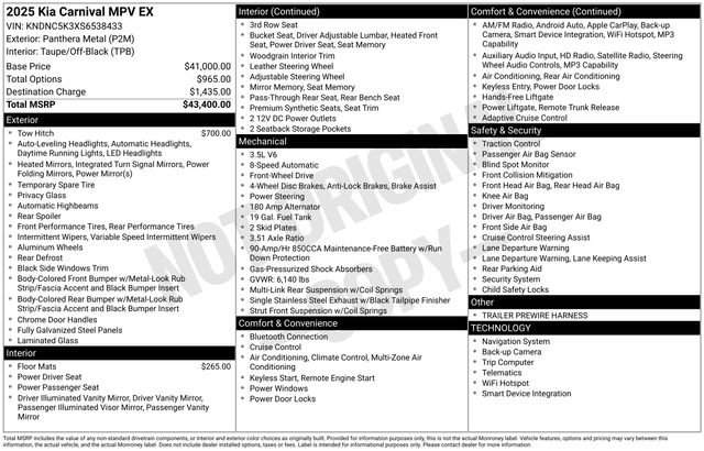Used 2025 Kia Carnival EX FWD image 27