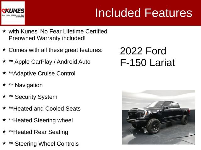 Used 2022 Ford F150 Lariat w/ Equipment Group 502A High image 2