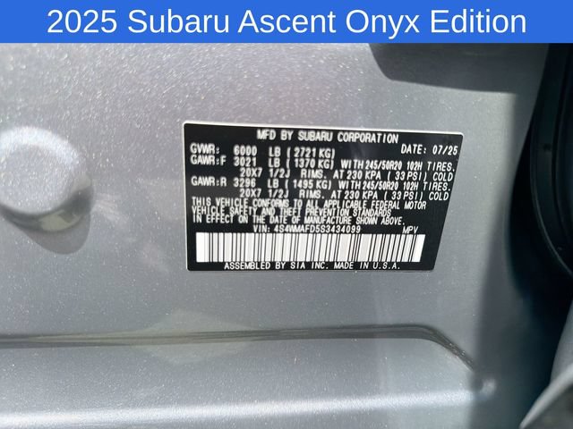 Used 2025 Subaru Ascent Onyx Edition w/ Onyx Package AWD/4WD image 31