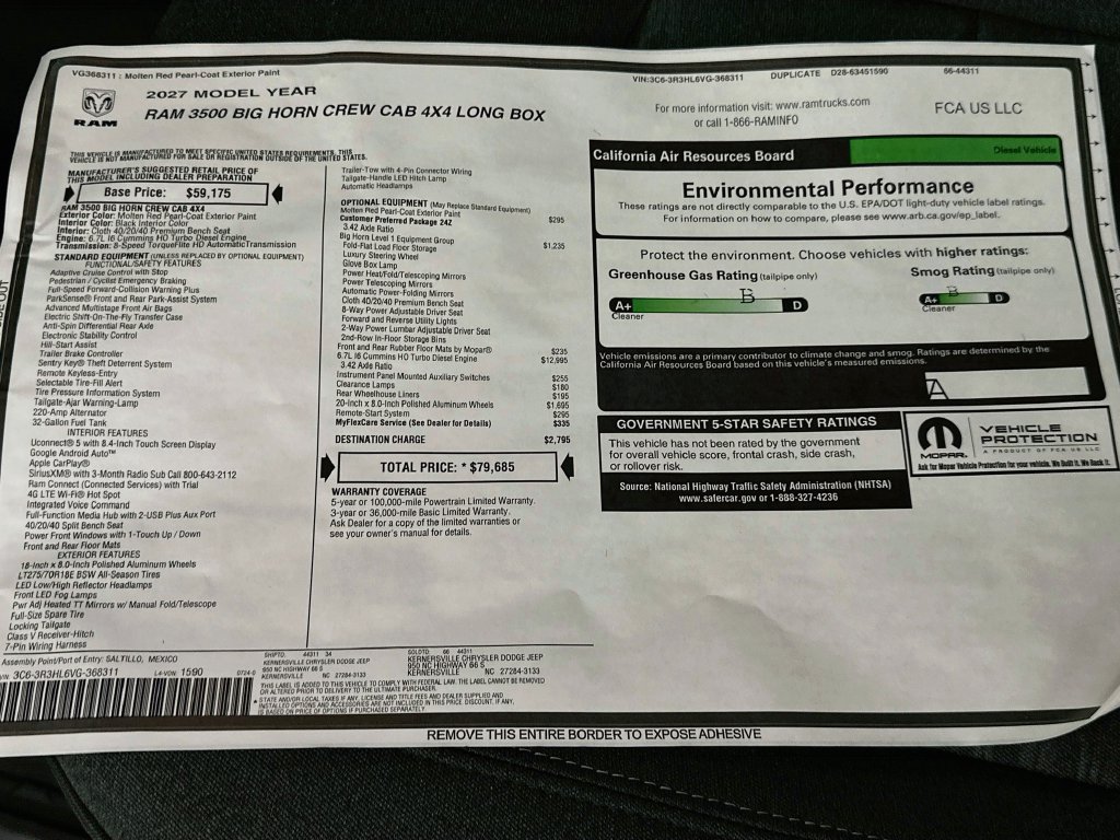 New 2027 RAM 3500 Big Horn AWD/4WD image 20