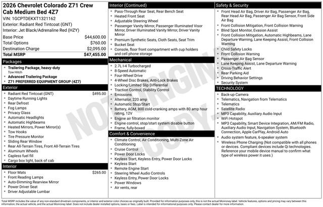 New 2026 Chevrolet Colorado Z71 AWD/4WD image 26