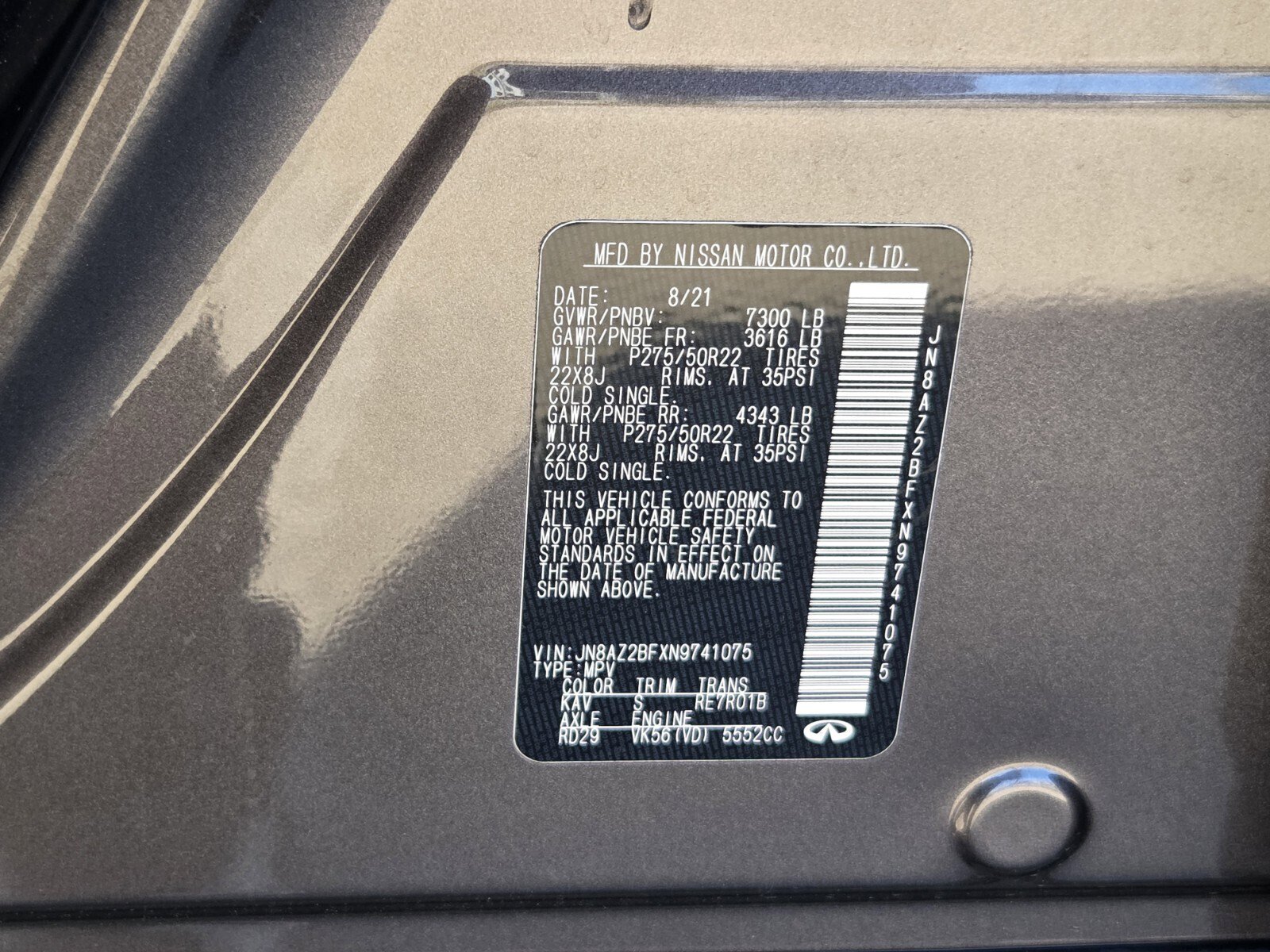 Used 2022 INFINITI QX80 Sensory w/ Cargo Package image 34