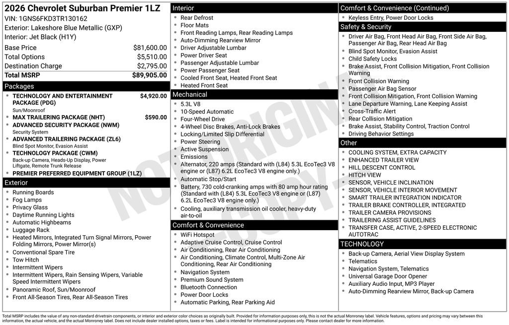 New 2026 Chevrolet Suburban Premier AWD/4WD image 26