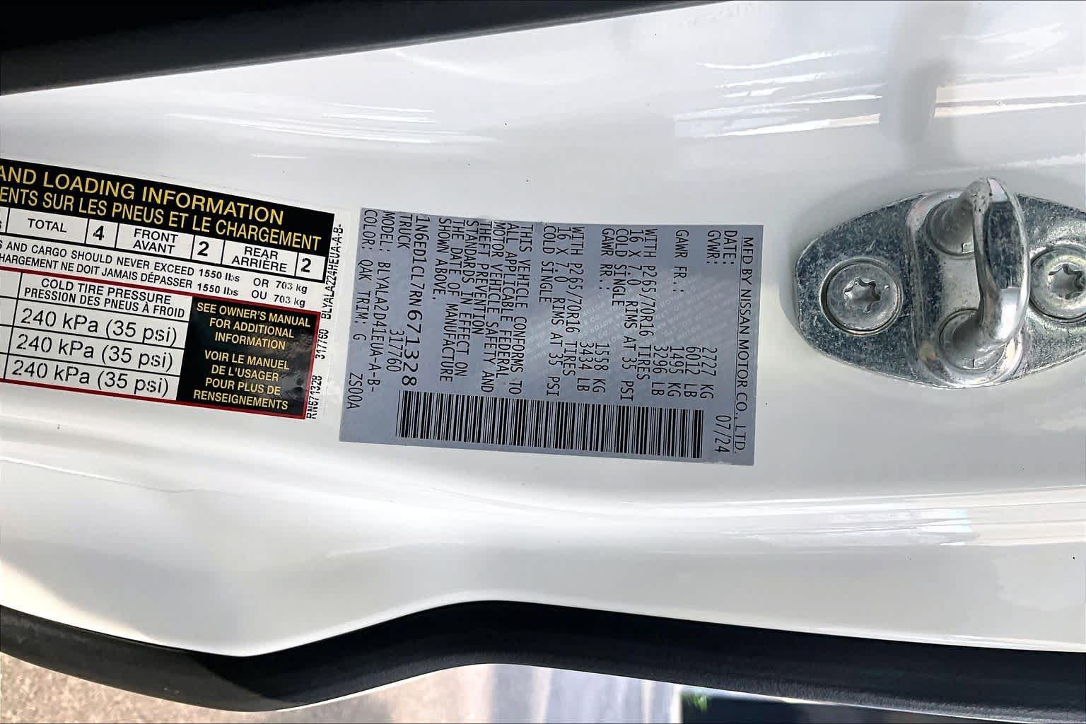 Certified 2024 Nissan Frontier S w/ Technology Package RWD image 33