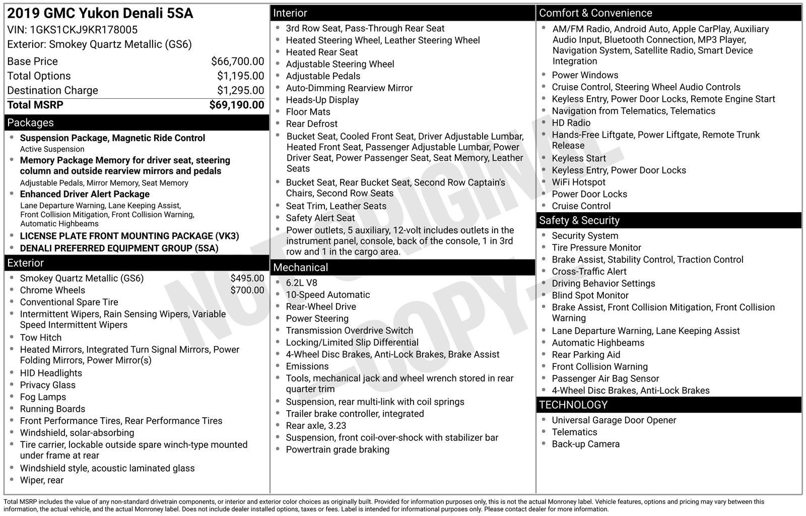 Used 2019 GMC Yukon Denali RWD image 46