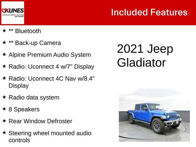Used 2021 Jeep Gladiator Overland w/ Popular Equipment Package AWD/4WD image 3