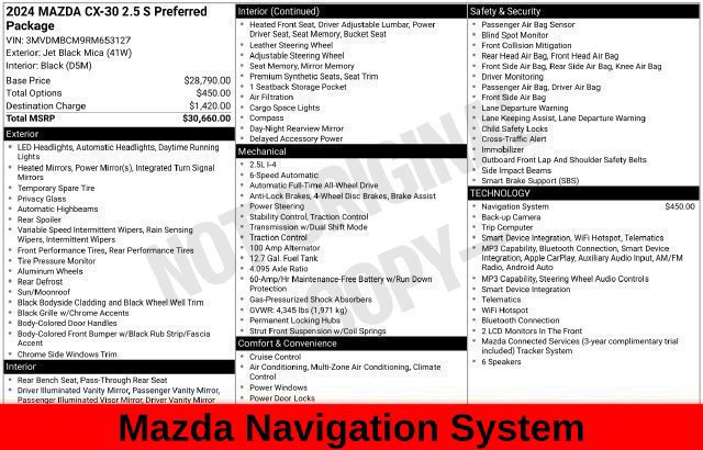Used 2024 MAZDA CX-30 AWD 2.5 S w/ Preferred Package image 53