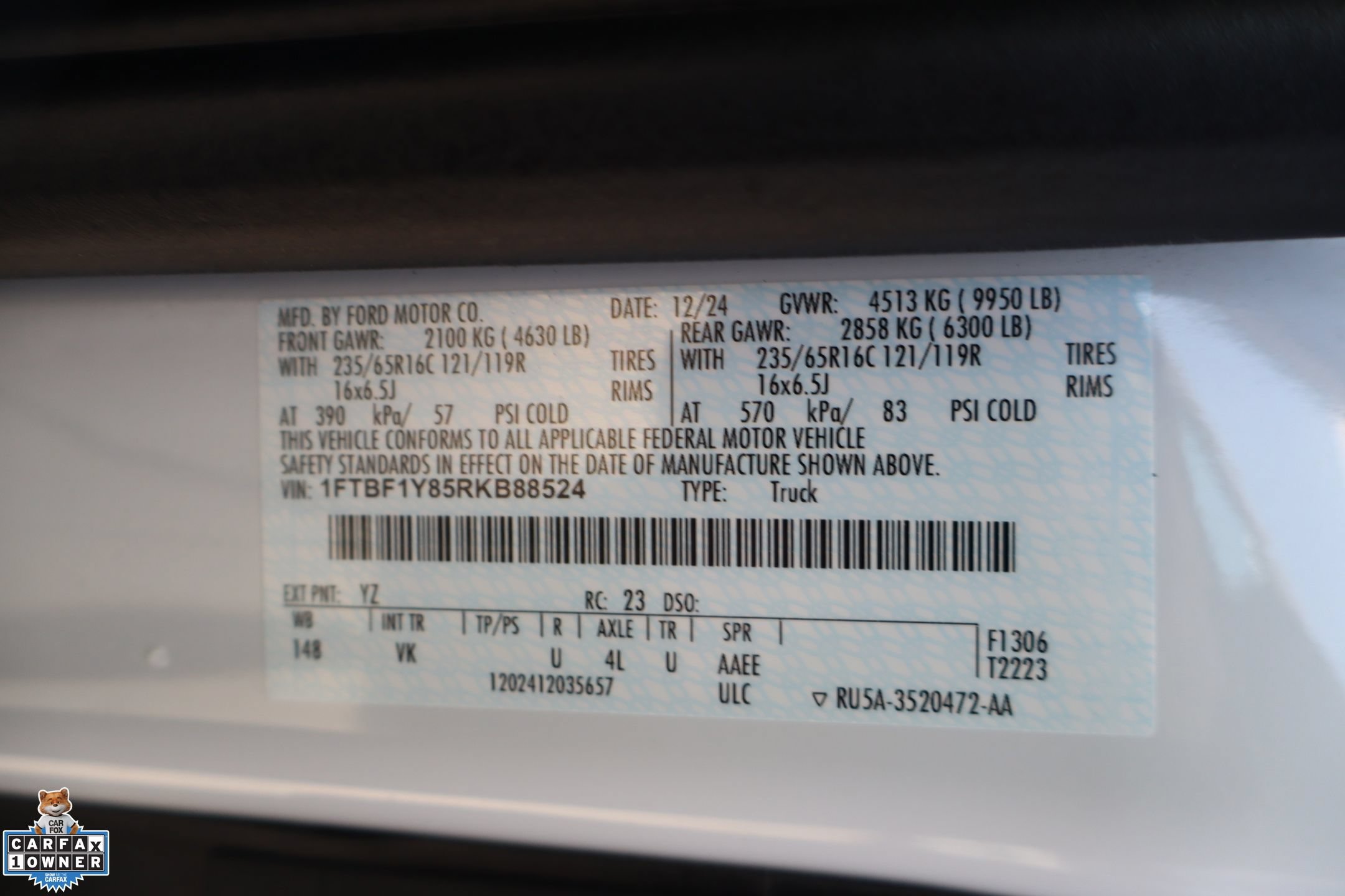 Used 2024 Ford Transit 350 148 Low Roof w/ Load Area Protection Package RWD image 32