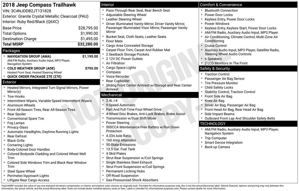 Used 2018 Jeep Compass Trailhawk w/ Navigation Group image 5