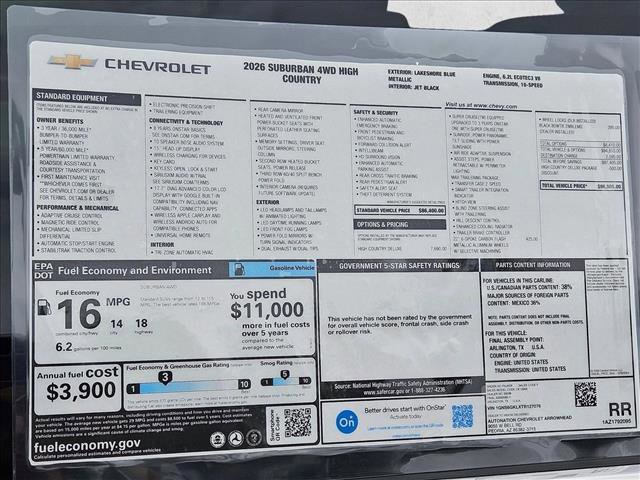 New 2026 Chevrolet Suburban High Country image 16