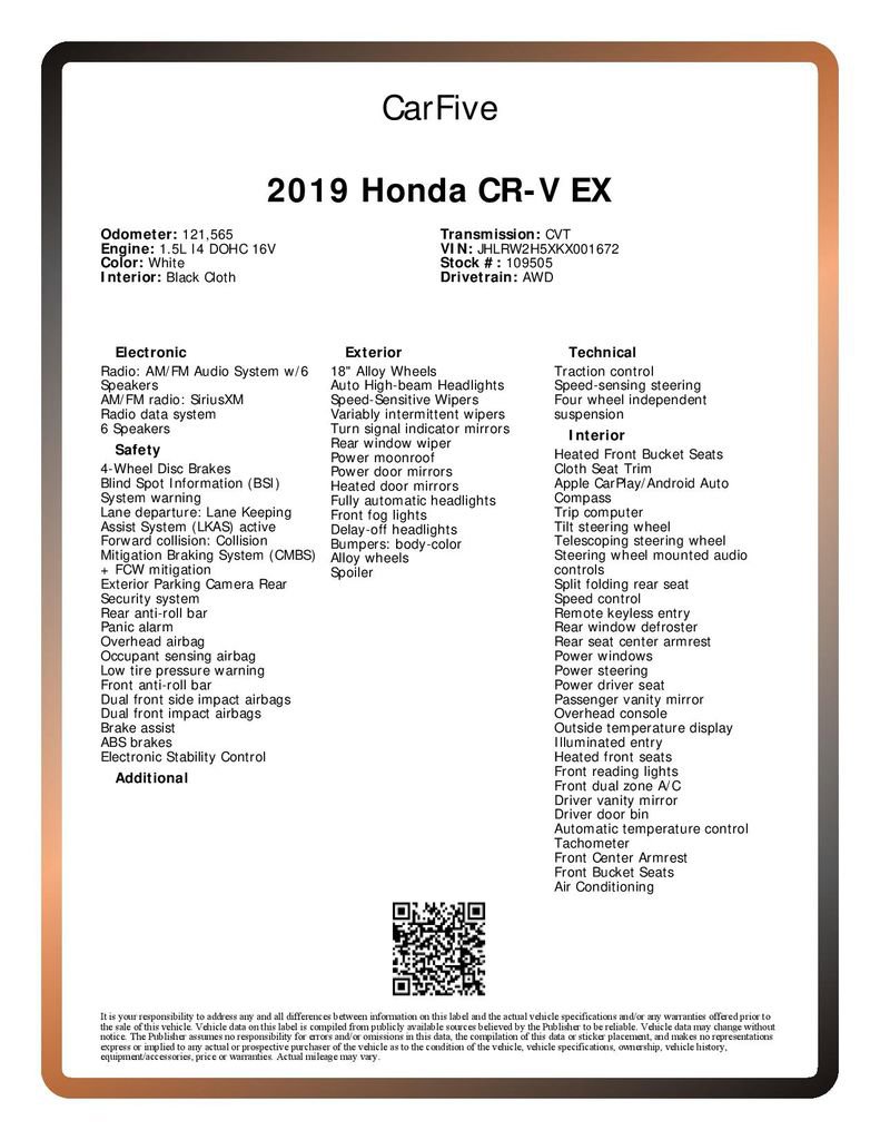 Used 2019 Honda CR-V EX image 33