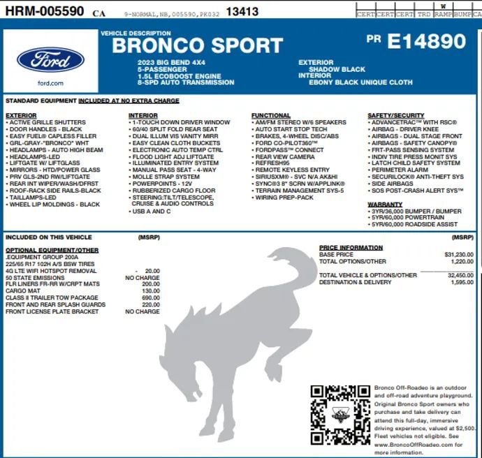 Used 2023 Ford Bronco Sport Big Bend AWD/4WD image 2
