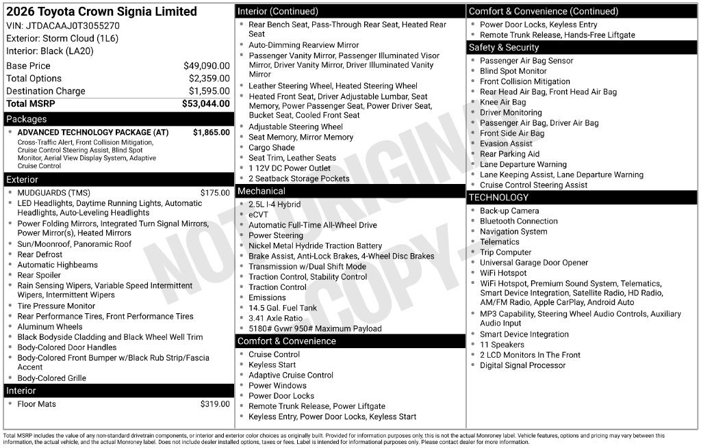New 2026 Toyota Crown Signia w/ Advanced Technology Package AWD/4WD image 25