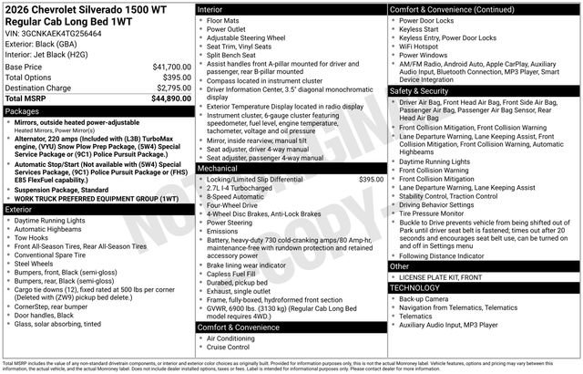New 2026 Chevrolet Silverado 1500 W/T AWD/4WD image 16