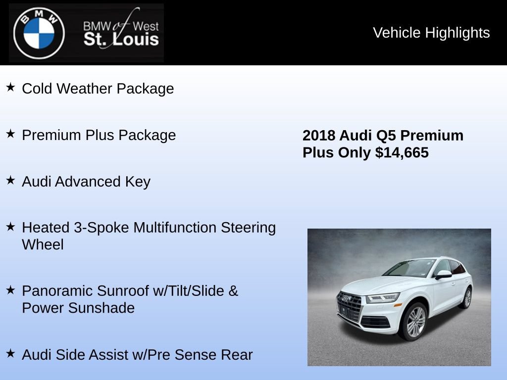 Used 2018 Audi Q5 2.0T Premium Plus w/ Premium Plus Package AWD/4WD image 8