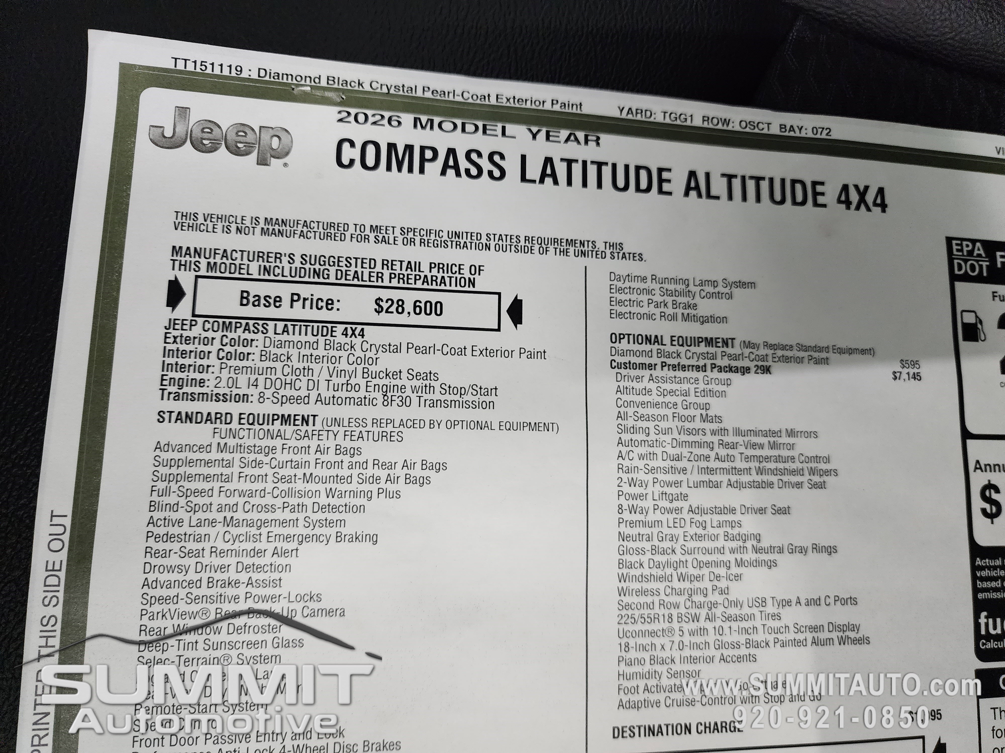 New 2026 Jeep Compass Latitude w/ Quick Order Package 29K image 37