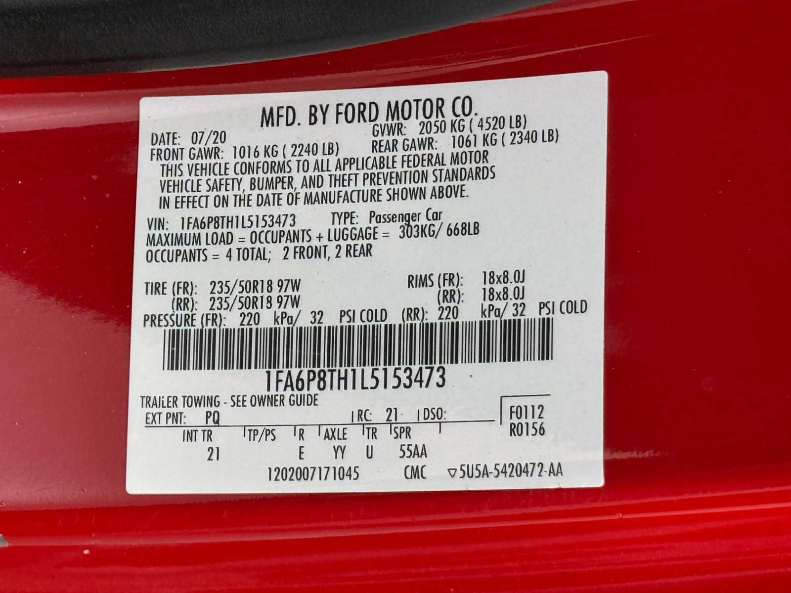 Used 2020 Ford Mustang Coupe w/ Equipment Group 101A image 33