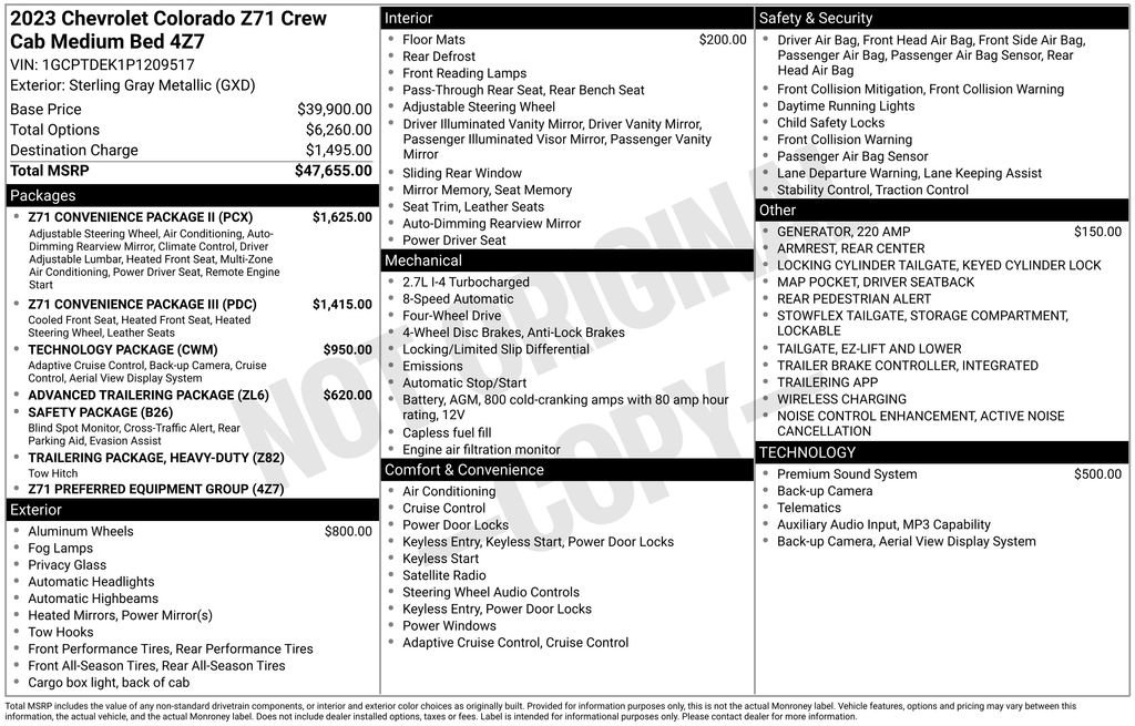 Used 2023 Chevrolet Colorado Z71 w/ Z71 Convenience Package 2 AWD/4WD image 4