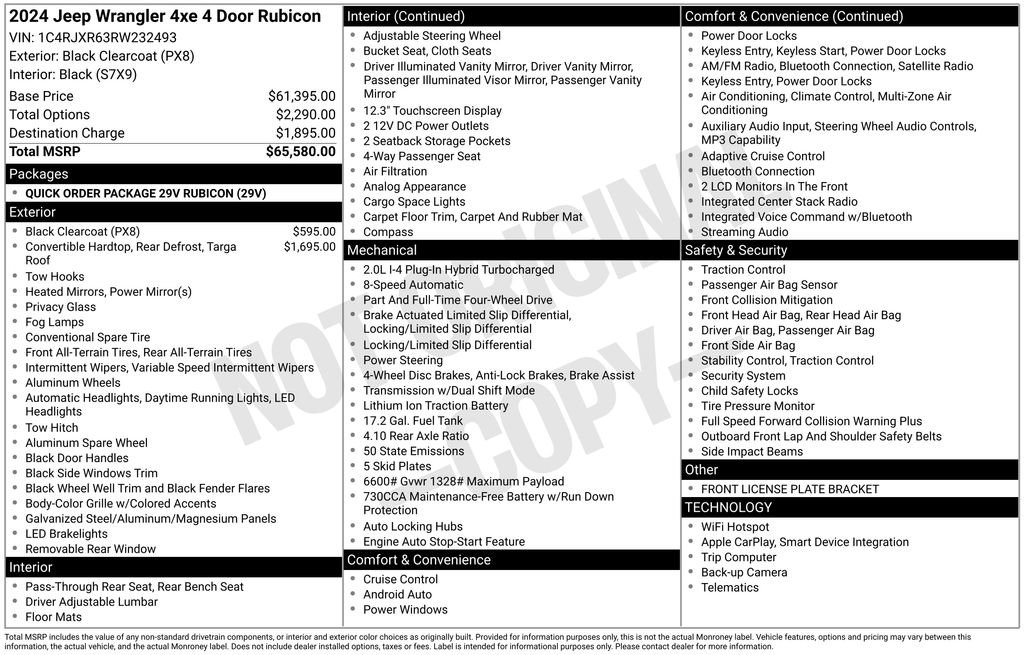 Used 2024 Jeep Wrangler Unlimited Rubicon 4xe AWD/4WD image 6