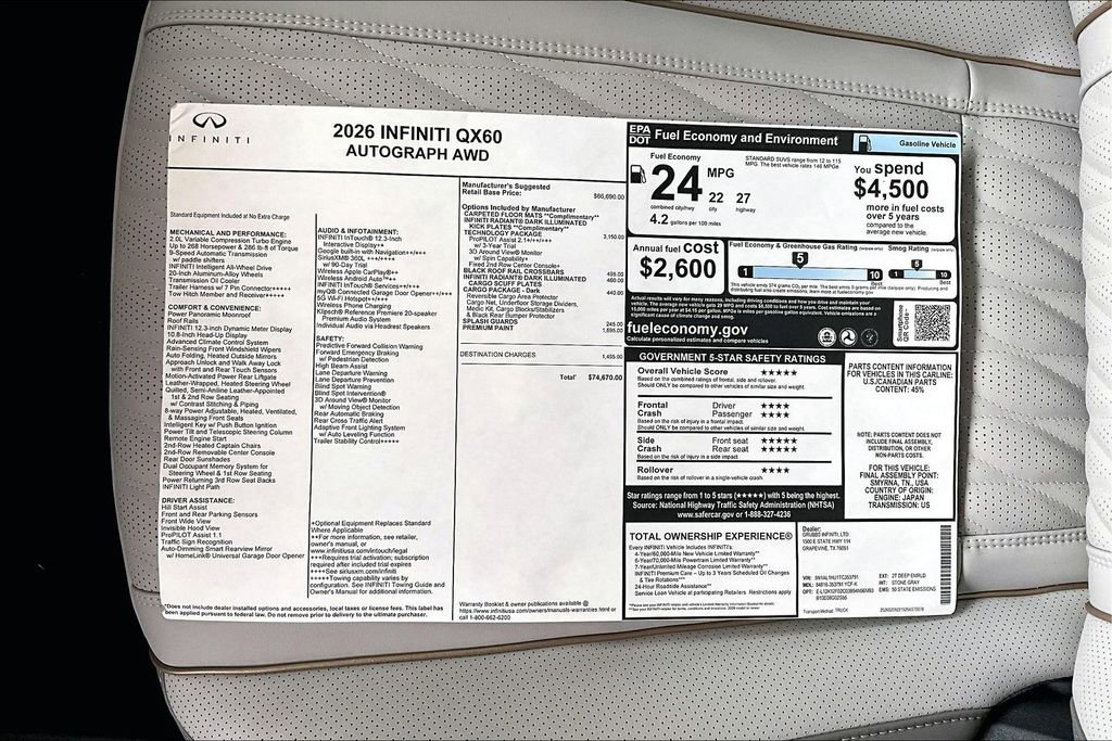 New 2026 INFINITI QX60 Autograph w/ Autograph Tech Package image 40