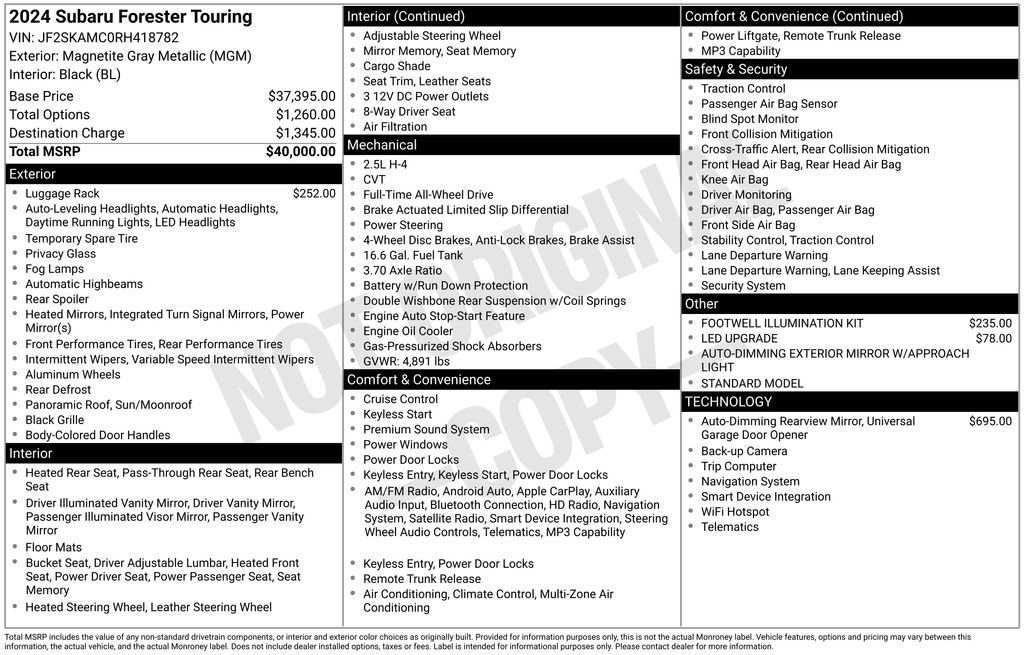 Certified 2024 Subaru Forester Touring AWD/4WD image 29