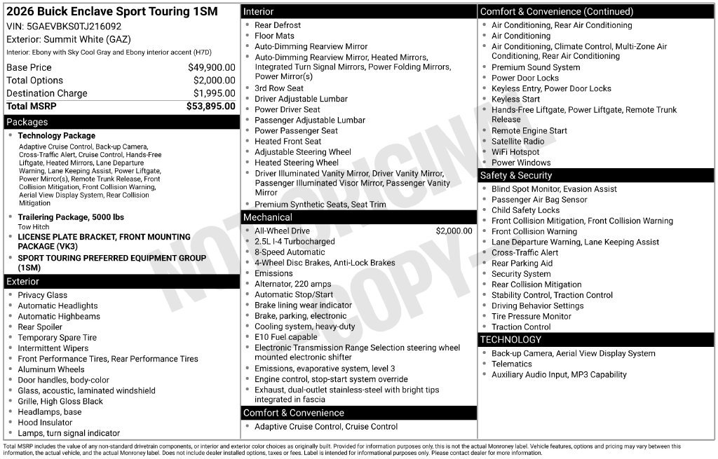 Certified 2026 Buick Enclave Sport Touring AWD/4WD image 5