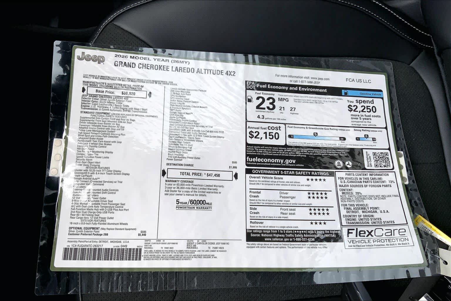 New 2026 Jeep Grand Cherokee Altitude RWD image 19