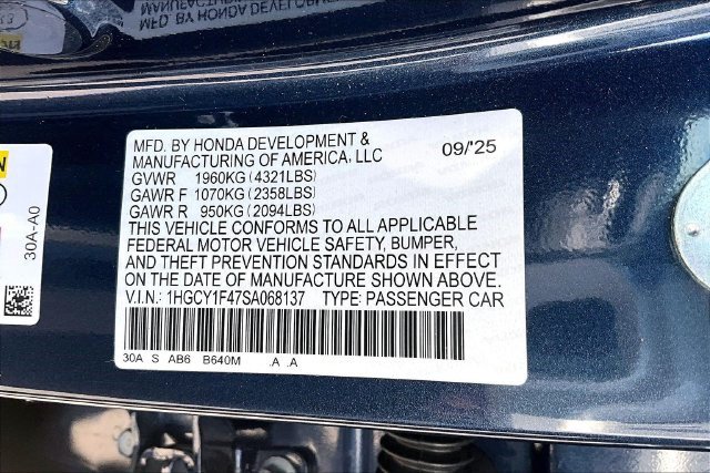 Certified 2025 Honda Accord SE image 19