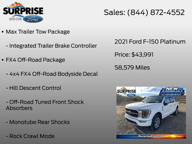 Used 2021 Ford F150 Platinum w/ Equipment Group 701A High AWD/4WD image 13