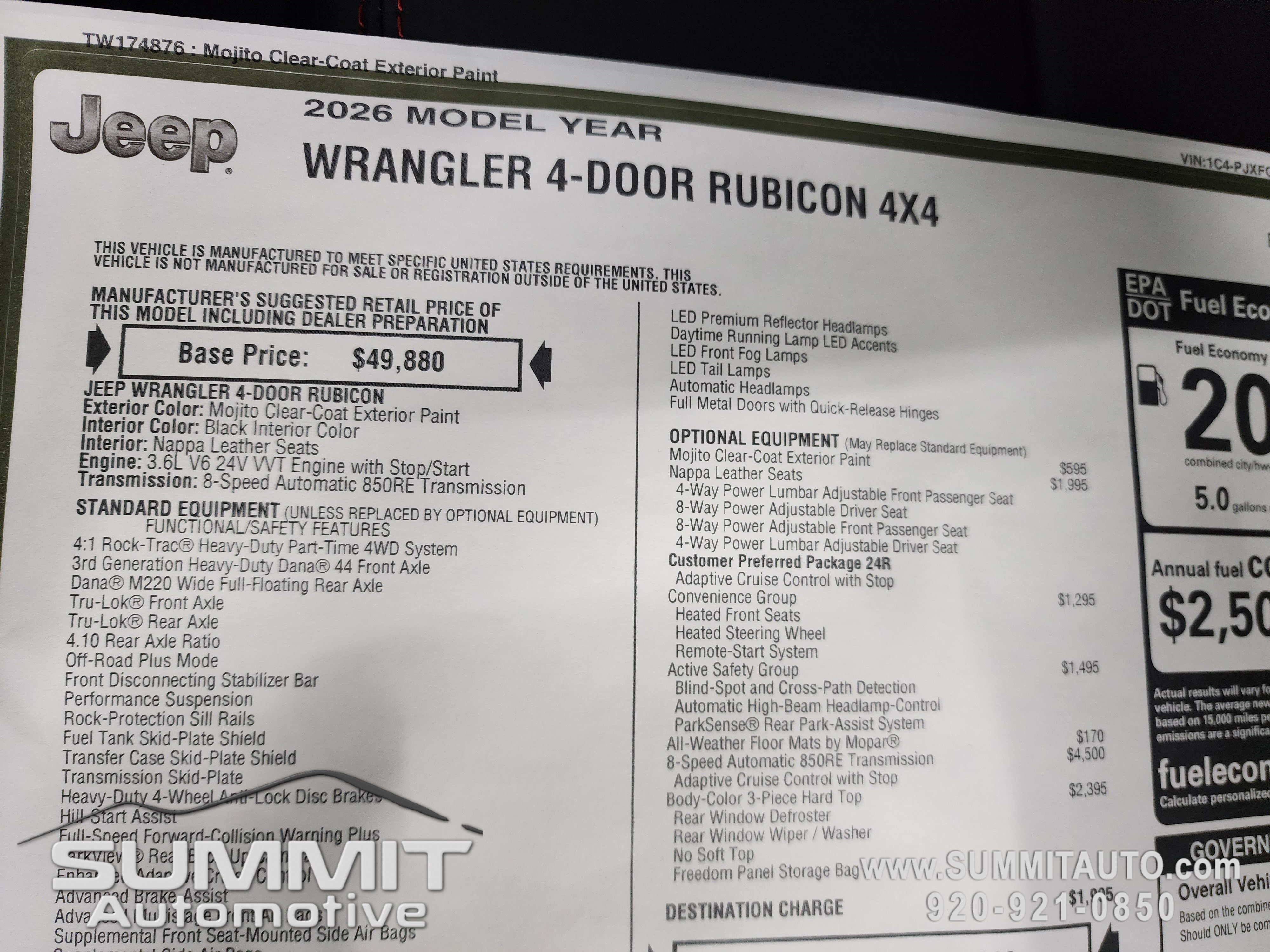 New 2026 Jeep Wrangler Unlimited Rubicon w/ Safety Group image 10
