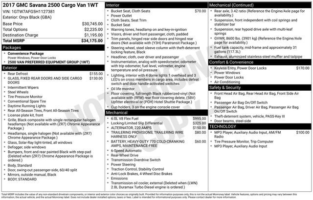 Used 2017 GMC Savana 2500 RWD image 29