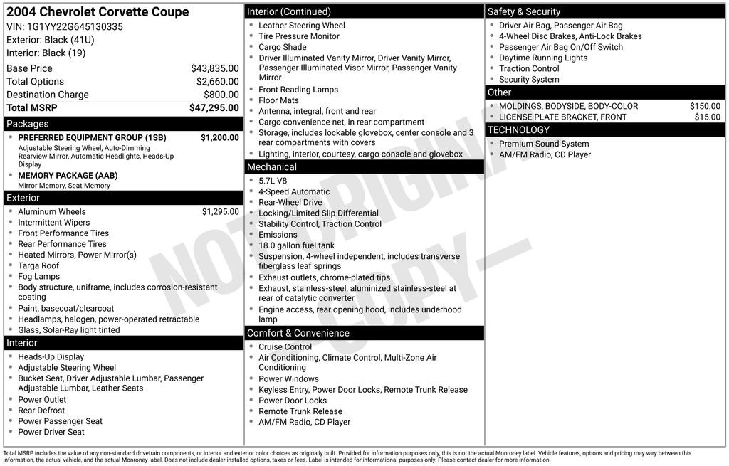 Used 2004 Chevrolet Corvette Coupe w/ Preferred Equipment Group RWD image 4