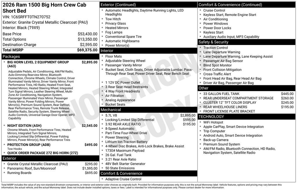 New 2026 RAM 1500 Big Horn AWD/4WD image 33