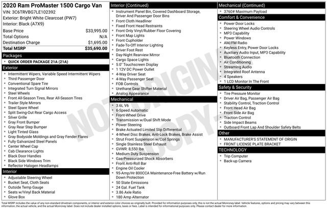 Used 2020 RAM ProMaster 1500 FWD image 35