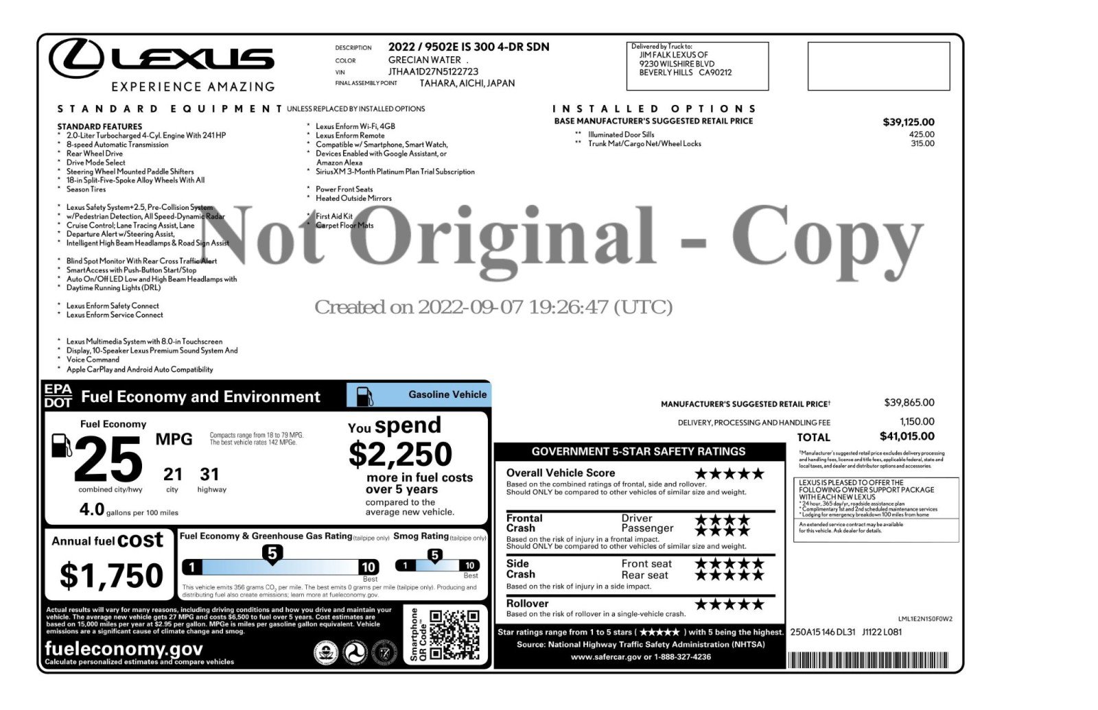 Used 2022 Lexus IS 300 w/ Accessory Package RWD image 49