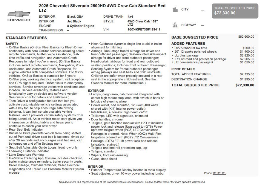 Certified 2025 Chevrolet Silverado 2500 LTZ w/ LTZ Plus Package image 32