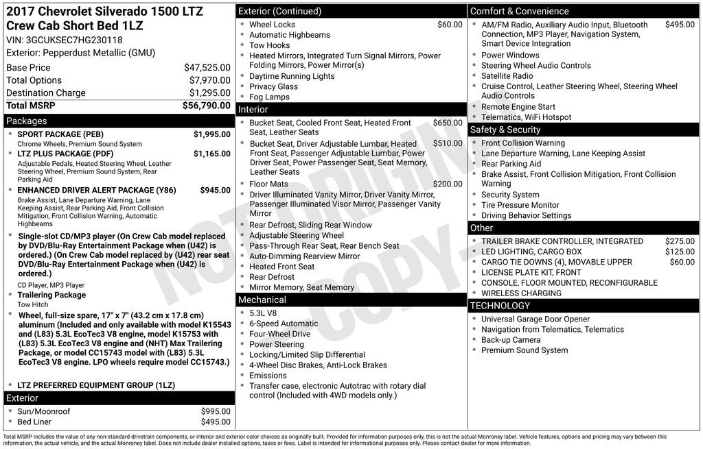 Used 2017 Chevrolet Silverado 1500 LTZ w/ Sport Package image 5