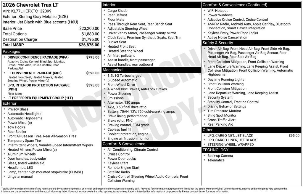 New 2026 Chevrolet Trax LT w/ Driver Confidence Package FWD image 5